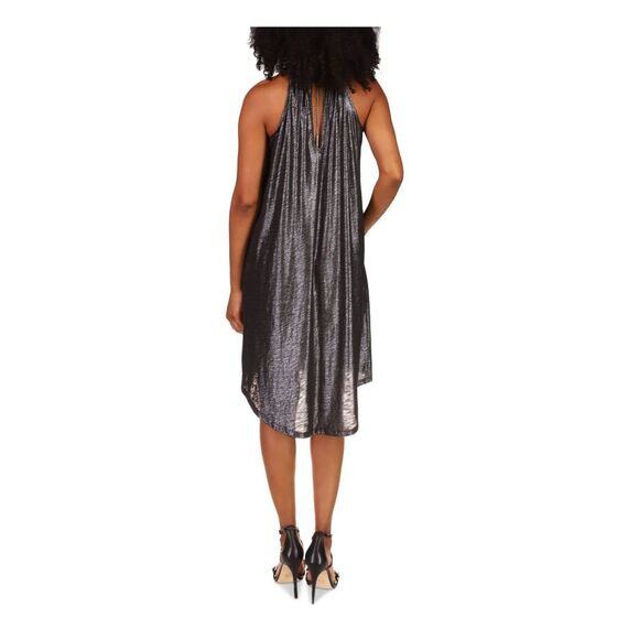 MICHAEL MICHAEL KORS Womens Black Sleeveless Below The Knee Hi-Lo Dress L - Picture 2 of 4